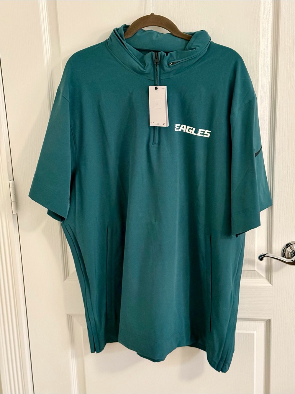 Eagles Short-Sleeve Quarter-Zip Performance Shirt - Teal Green